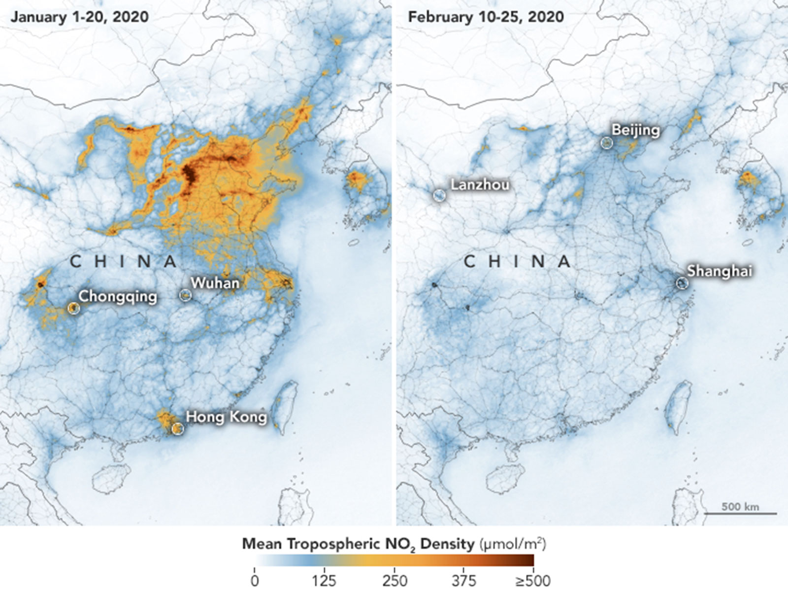Αποτέλεσμα εικόνας για NASA: Ο κορονοϊός μείωσε την ατμοσφαιρική ρύπανση στην Κίνα